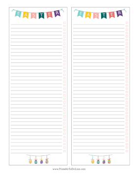 Easter To Do Lists