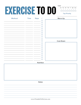Exercise To Do List