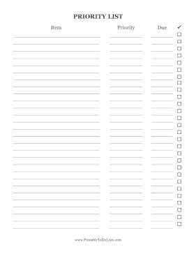 Priority To Do List