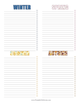 Seasonal To Do List