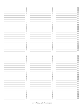 Six-Column Checklist