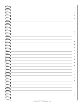 Spiral Notebook Checklist