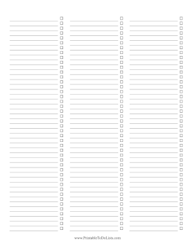 Three-Column Checklist