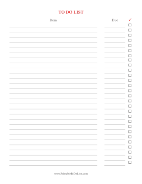 To Do List With Due Date