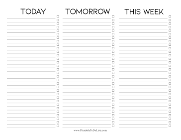 Today Tomorrow This Week