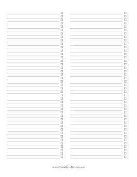 Two-Column Checklist