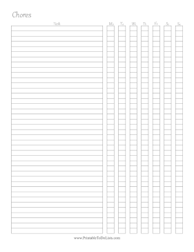 Weekly Chore Chart