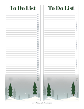Winter Holiday To Do List