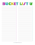 Colorful Bucket List