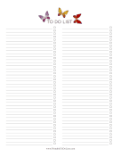 Butterfly Checklist