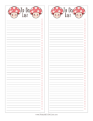 Cute Mushrooms To Do List