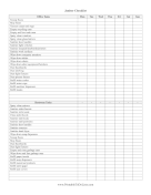 Janitor Cleaning Checklist