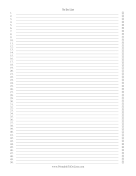 Numbered Checklist To 50