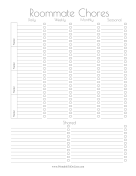 Roommate Chore Checklist