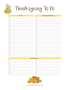 Thanksgiving To Do