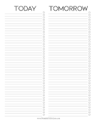 Today Tomorrow Checklist