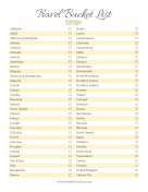 Travel Bucket List Europe