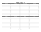 Weekly To Do List Landscape