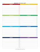Colorful Weekly To Do List Portrait