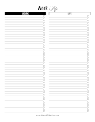 Work Life Checklist
